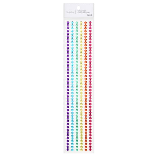 12 Packs: 6 ct. (72 total) Rainbow Rhinestone Borders by Recollections&#x2122;